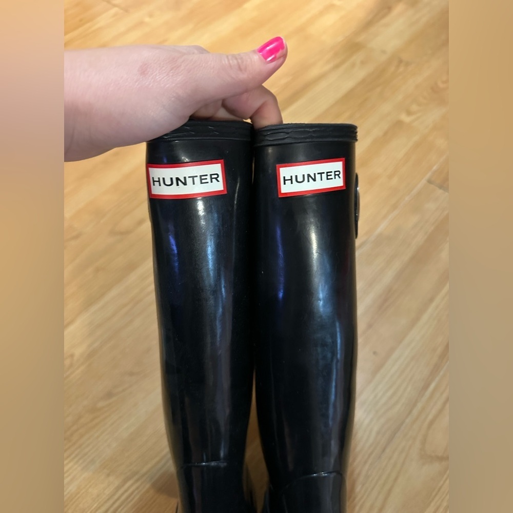 Hunter Womens Black Rubber Rain BOOTS Original Tall 10 Med Wft1000rma - Picture 4 of 8